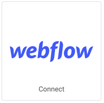 Webflow logo. Button that reads, Connect