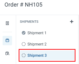 A new shipment tab has been created and selected.