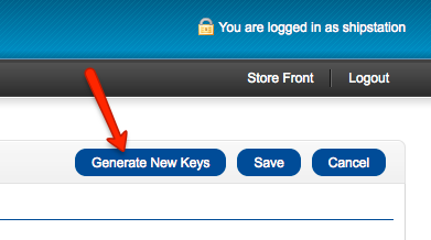 Opencart extensions modules with arrow pointing to Generate New Keys button.
