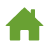 Validated Residential Address icon: Simplified house in green