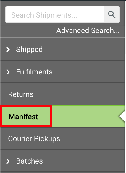 V3 Shipping Sidebar, Manifest outlined
