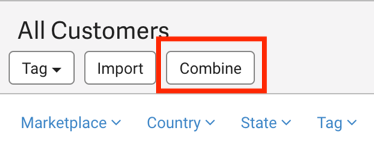 V3 Customer action menu with Combine button highlighted.