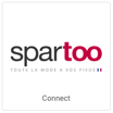 Spartoo logo on square tile button that reads, "Connect"