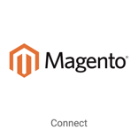 Magento logo on square tile button that reads, "Connect"